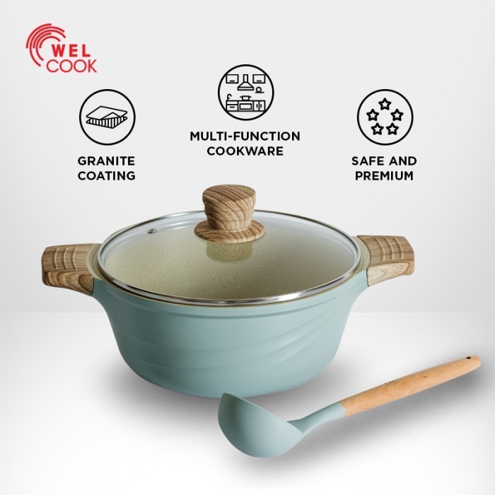 Welcook 5 Pcs Midori Series Cookware - Hijau