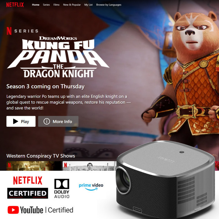 Ezzrale Ezr3+ Smart Projector 420 Ansi Linux Os Netflix Certified