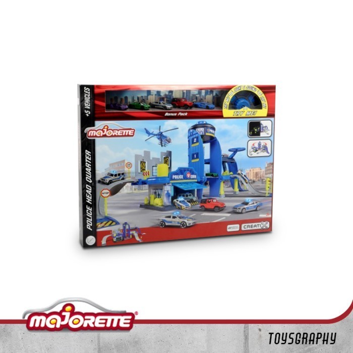 Majorette Creatix Big Police Station Set Sound Glow In The Dark Garage Termurah Terlaris Promo