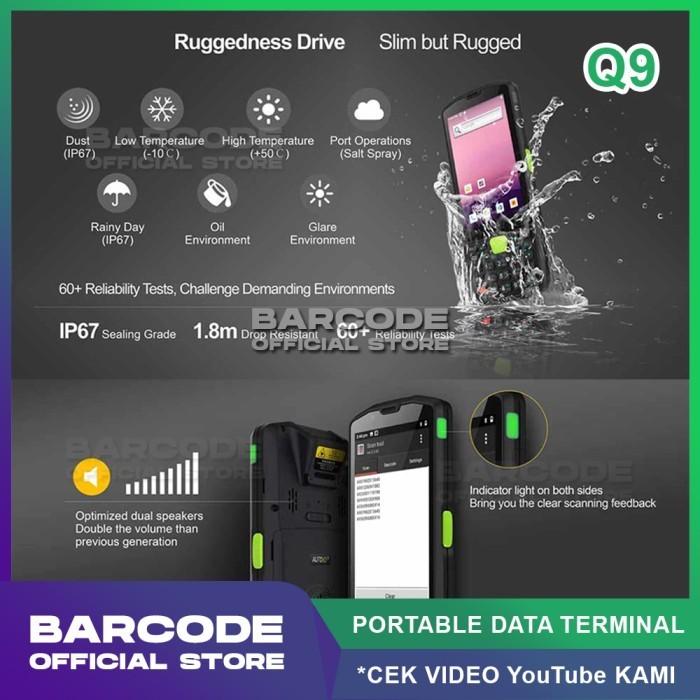 Mobile Barcode Scanner Seuic Autoid Q9 Pdt Android 1D 2D Pda Wifi Nfc Termurah Terlaris Promo