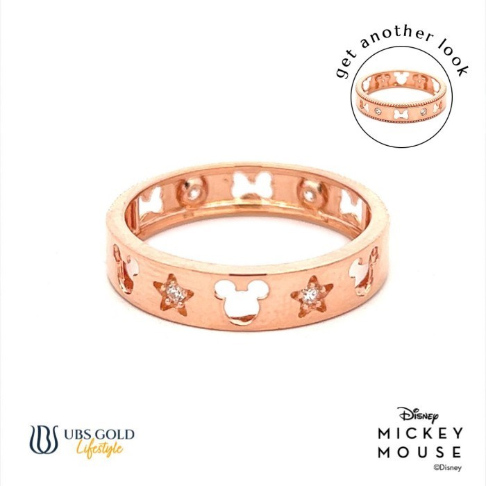 Ubs Cincin Emas Disney Mickey & Minnie Mouse - Ccy0111 - 17K Termurah Terlaris Promo