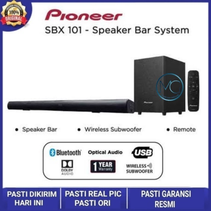 Pioneer Sbx-101 Speaker Bar System Soundbar Subwoofer Sound System