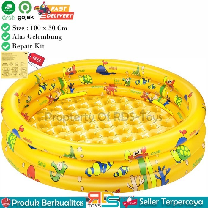 Crystal Kolam Renang Anak Karet / Kolam Mandi Bola [100 X 30 Cm]