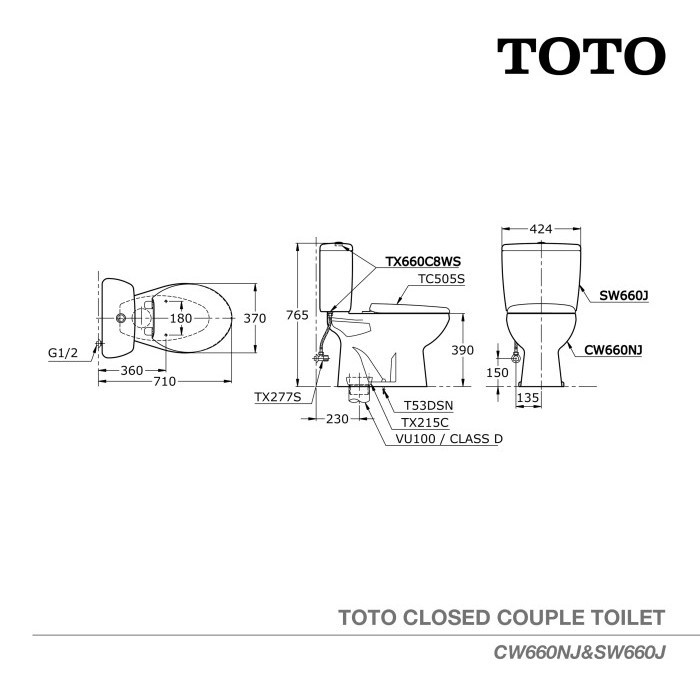 Toto Closet Cw660Nj/Sw660J Closet Duduk - Kloset - Kloset Duduk Termurah Terlaris Promo