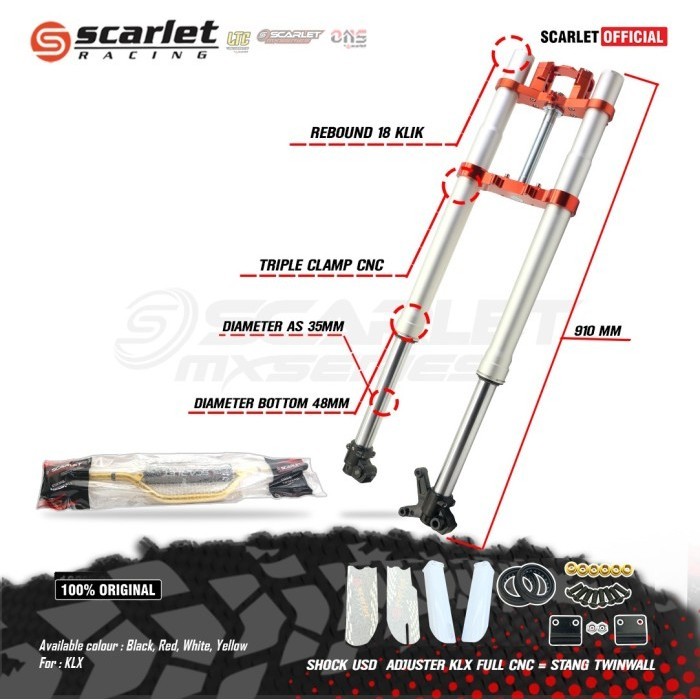 Scarlet Racing Shock Usd 910Mm Klx + Stang