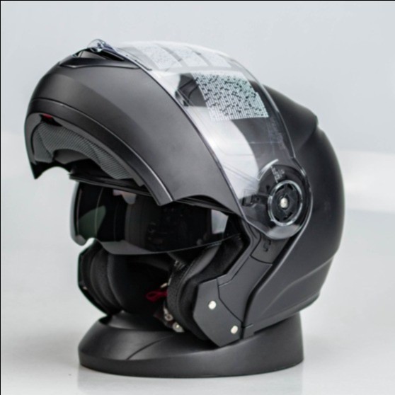 Zeus Zs-3050 Matt Black Helm Modular Zeus Helm Full Face Zs3050