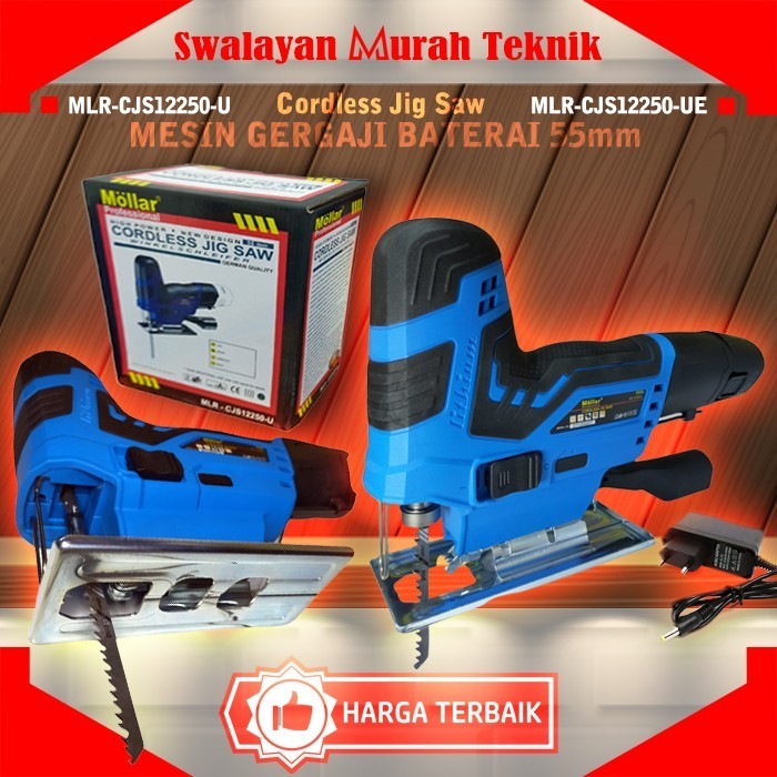 JIGSAW CORDLESS MOLLAR CJS12250-U/UE GERGAJI KAYU JIG SAW BATERAI 12V