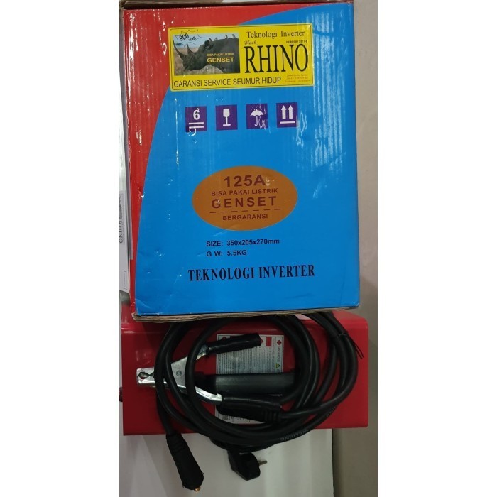 Black 900 W Rhino Trafo Mesin Las Inverter Mma125 Mma 125