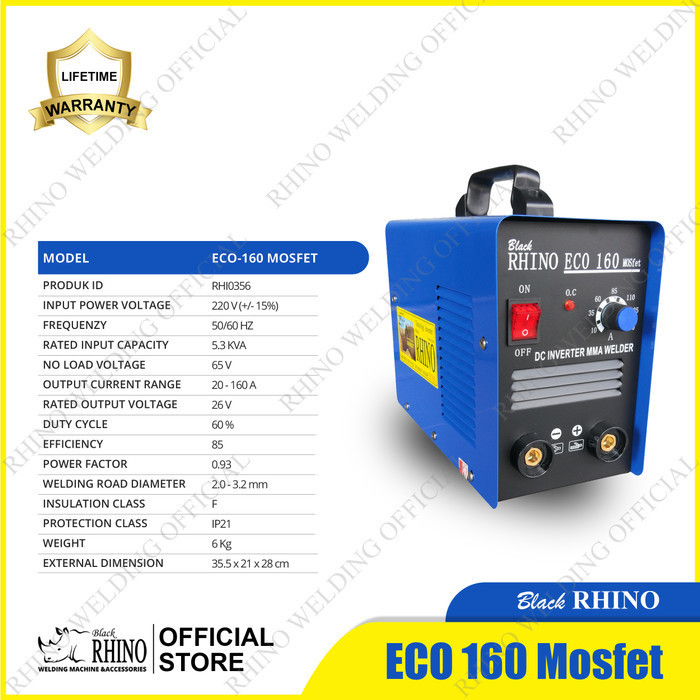 Mesin Las Rhino Eco-160 Mosfet