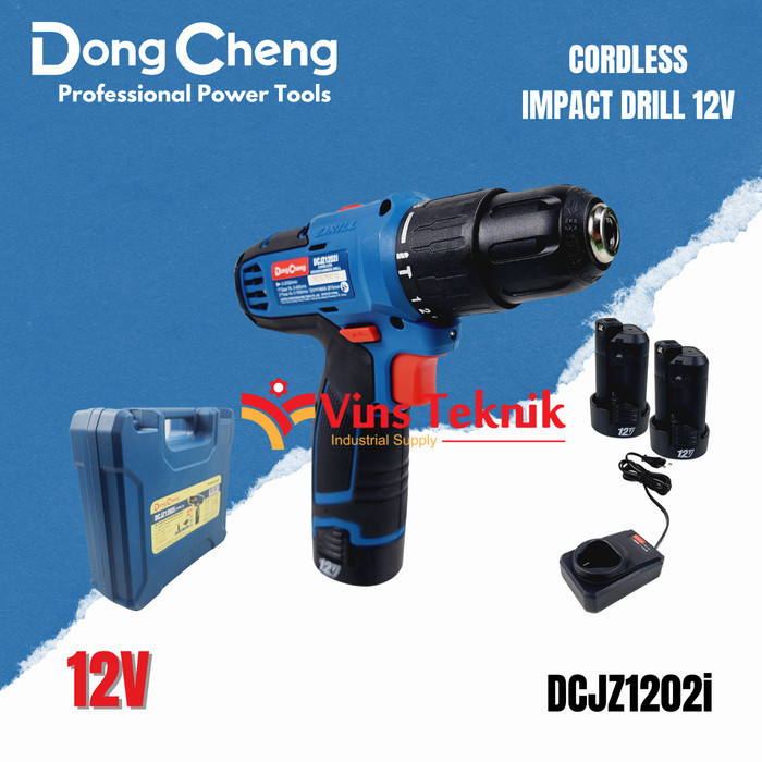 Mesin Bor Cordless 12V Dongcheng Dcjz1202I Impact Drill Dcjz1202