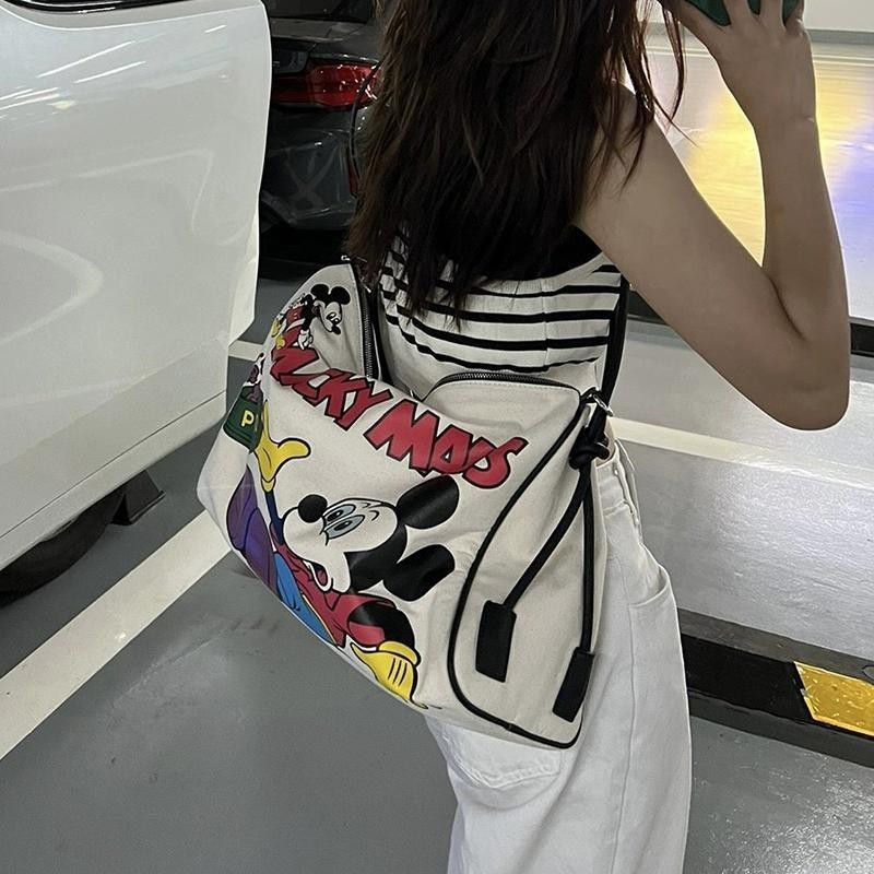 Tas Travel Kanvas Wanita, Boston White Tas Selempang