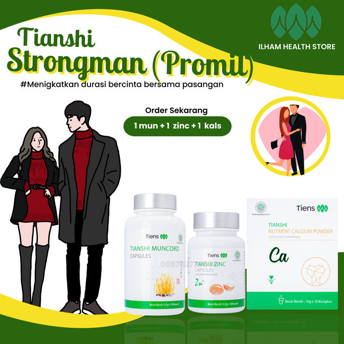 VOLCANO RESMI PAKET TIENS TIANSHI STAMINA PRIA MUNCORD CALCIUM ZINC