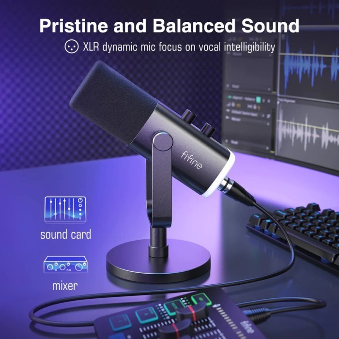 Fifine Ampligame Am8 Usb/Xlr Dynamic Microphone For Streaming, Gaming