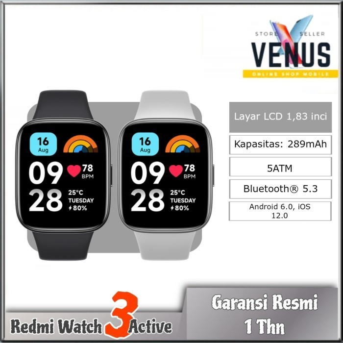 Redmi Watch 3 Active 1.83" Lcd Display 5Atm Smartwatch 100+ Mode Sport