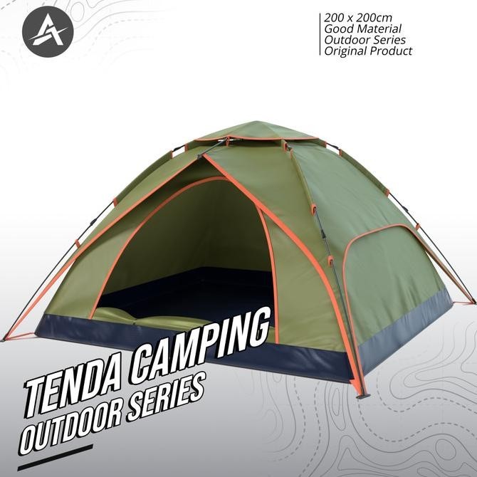 Tenda Camping 4 Orang 210Cm Besar Kemah Camping Tenda Outdoor