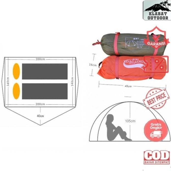 Tenda Camping Double Layer 2 Orang Kemping doble kapasitas 2 Orang