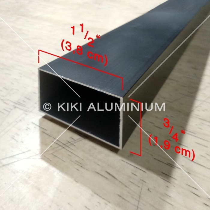 Hollow Aluminium 19 X 38 Mm (3/4" X 1 1/2") - Panjang 6 Meter