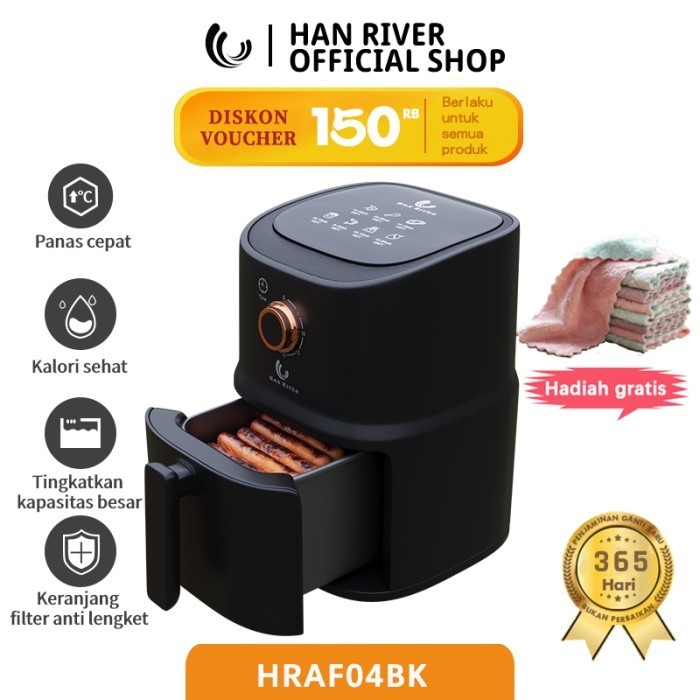 Han River Air Fryer 3.2L Low Power Pink 800Watt