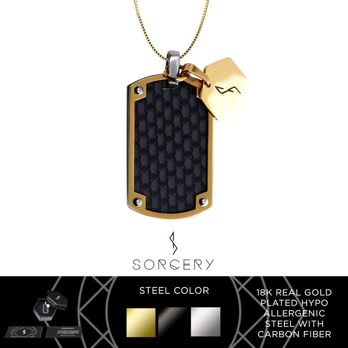 Sorcery Pendant Scp Kalung Liontin Bandul Titanium Karbon Pria Wanita