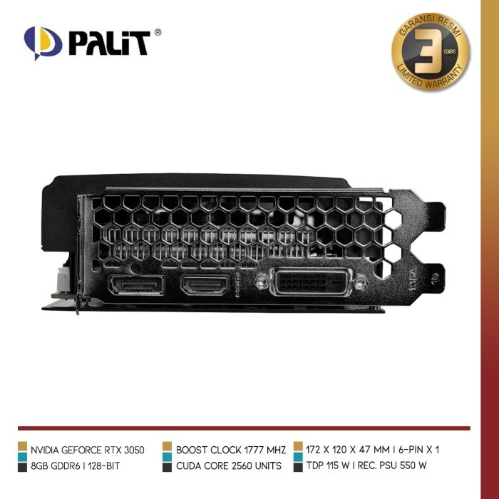 Palit Geforce Rtx 3050 Dual Vga Geforce Rtx 3050 8Gb Gddr6