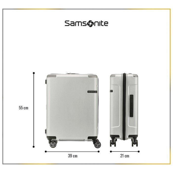 Samsonite Koper Hardcase Evoa Cabin 20 Inch - Brushed Silver Termurah Terlaris Promo