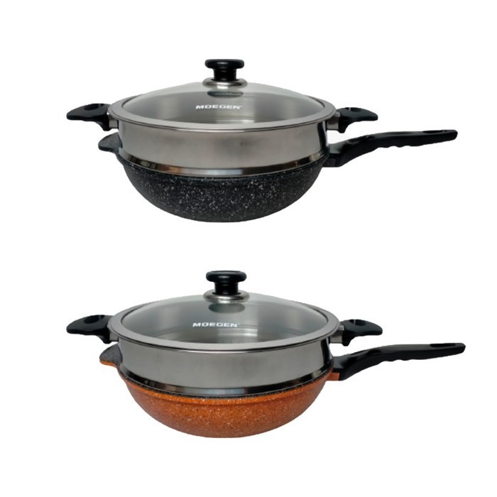 Wok Pan Moegen Germany With Steamer 30Cm Termurah Terlaris Promo