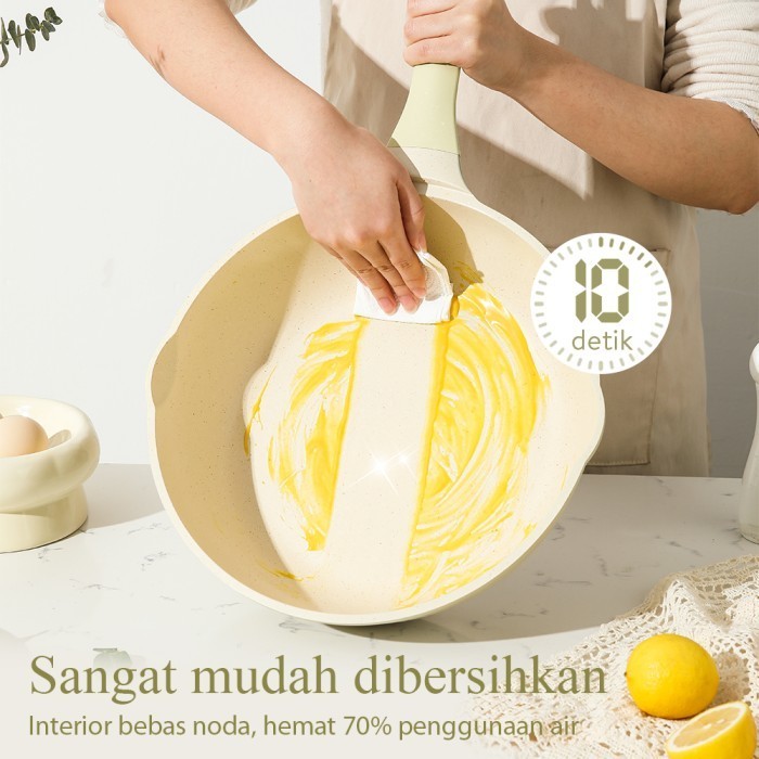 Carote Terra 7 Pcs Set Hijau Wajan Dan Panci Marble Anti Lengket