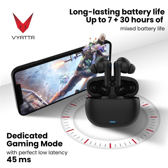 Vyatta Airboom Anc S Tws Bluetooth Headset Earphone 25Db 4 Mic Enc