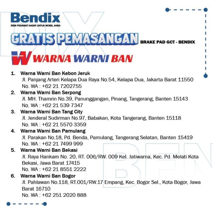 Bendix Kampas Rem Depan Mobil Toy Innova Reborn - Gct Db2396