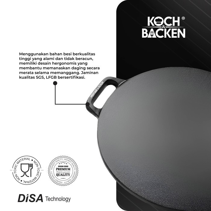 Koch&Backen Cast Iron Crepes Pan - Loyang Crepes Wajan Datar Termurah Terlaris Promo