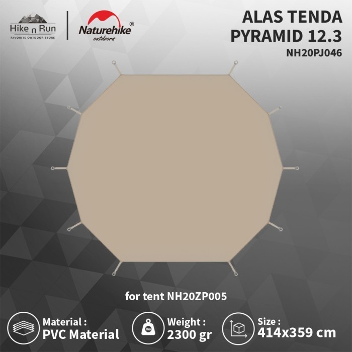 Alas Tenda Pyramid Naturehike Nh20Pj046 Brighten Tent 12.3 Footprint