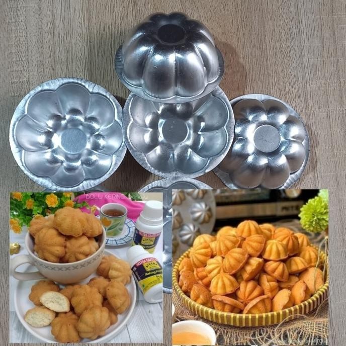 ------] Cetakan Kue Bolu Kering Mini Manggis Cetakan Kue Bahulu 12pcs