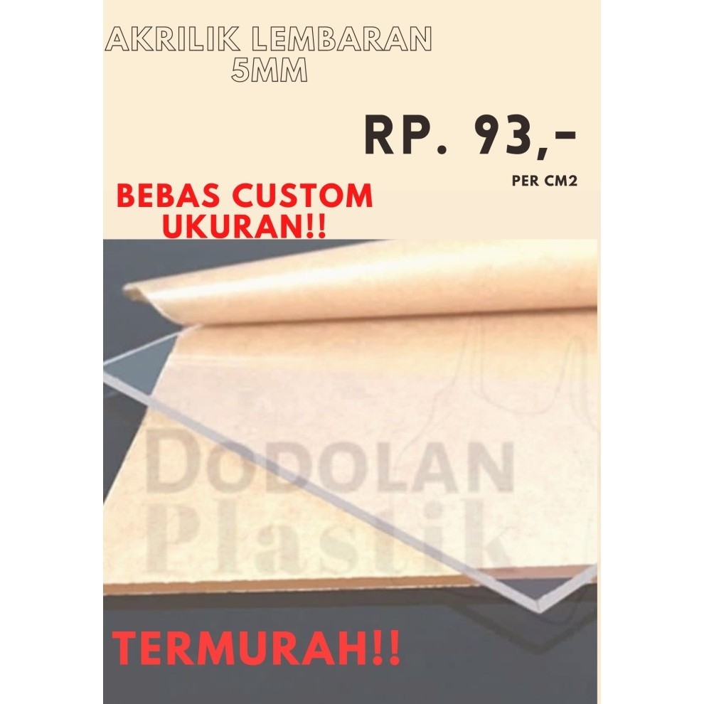 

Akrilik Lembaran bening 5mm custom / akrilik sheet