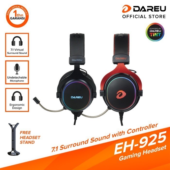 Dareu Eh925 Rgb 7.1 Surround Gaming Headset Termurah Terlaris Promo