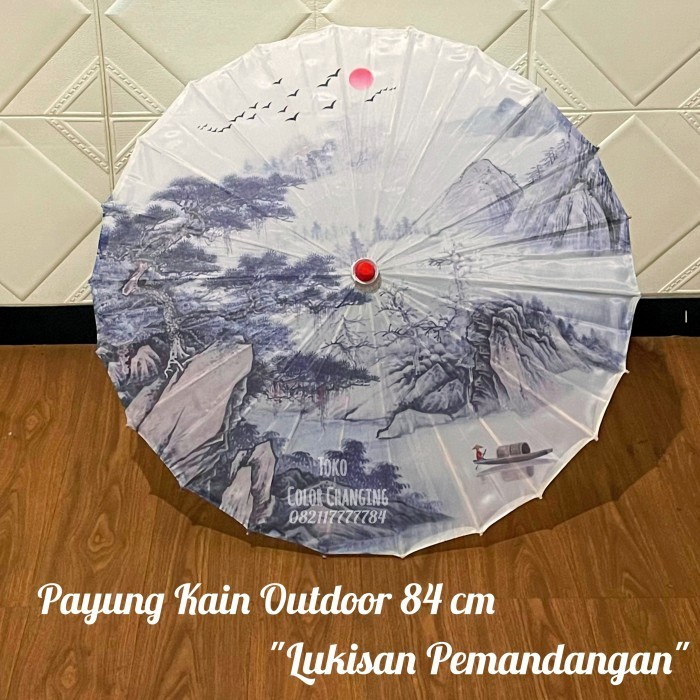TERMURAH - payung sablon kain besar 84 cm outdoor Lukisan Pemandangan