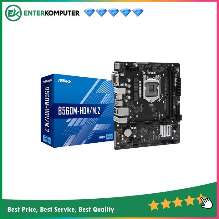 Asrock B560M-Hdv/M.2 (Lga1200, B560, Ddr4, Usb3.2, Sata3) Termurah Terlaris Promo