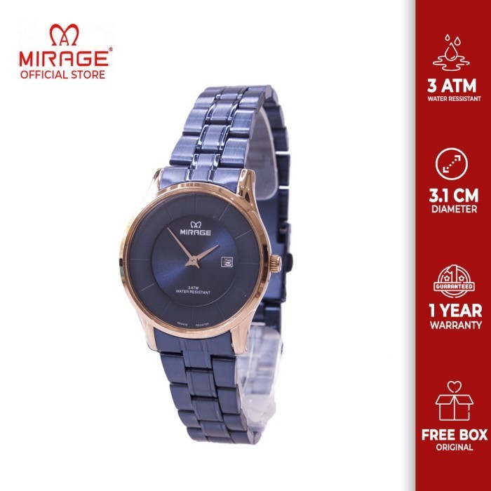 Best Seller Jam Mirage Original Wanita 8670L Biru Navy Rosegold