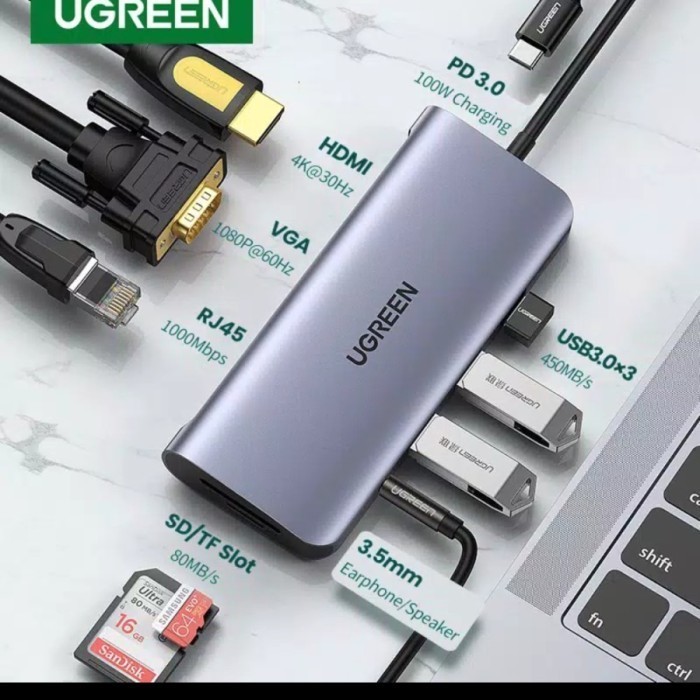 Ugreen 10 In 1 Usb C Multifunction Adapter Space Gray 80133