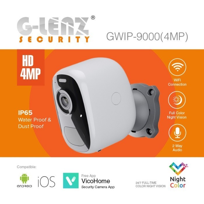 Glenz Night Color 4Mp Smart Battery Ip Camera Cctv - Gwip 9000 Termurah Terlaris Promo