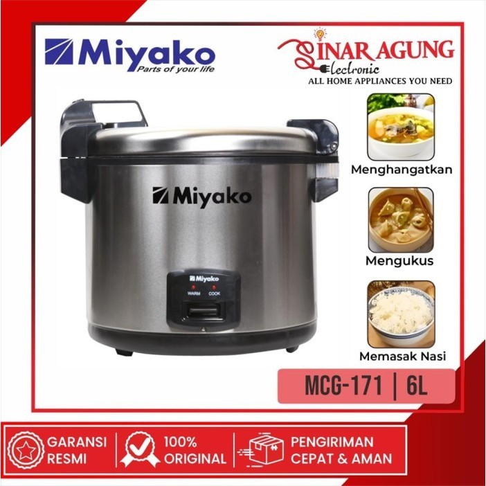 Miyako Rice Cooker / Magic Com Mcg 171 / Mcg-171 / Mcg171 (6 Liter)