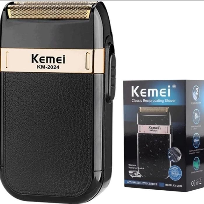 KEMEI KM-2024 SHAVER WATERPROOF ALAT MESIN CUKUR JENGGOT KEMEI KM 2024