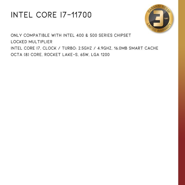 Intel Core I7 11700 Processor Intel Gen 11 Lga 1200 8 Core Termurah Terlaris Promo