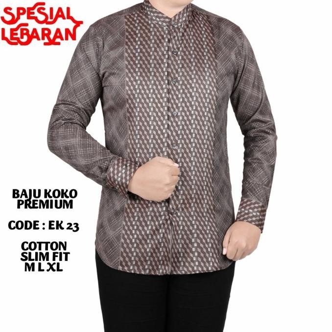 Baju Koko Pria Slim Fit / Kemeja Koko Pria Slim Fit Ek23
