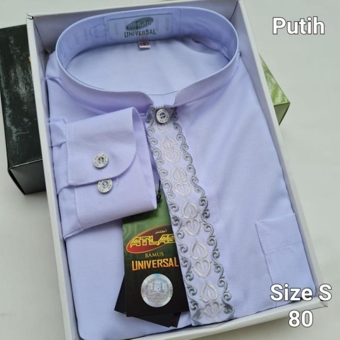 Baju Koko Atlas Lengan Panjang Atlas Bamus Universal S Putih Warna