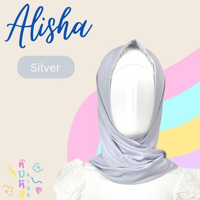 New Jilbab Anak Jersey Premium Bergo Hijab Belahan Depan Alisha M Limited Edition