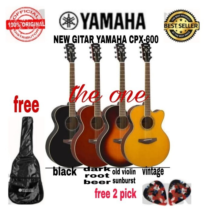 Terbaru NEW GITAR YAMAHA CPX-600 /CPX600 ORIGINAL FREE TAS & 2 PICK