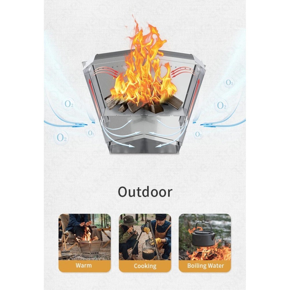 Fire Pit / Bbq Grill / Kompor Kayu Bakar Camping Naturehike Nh21Sk002
