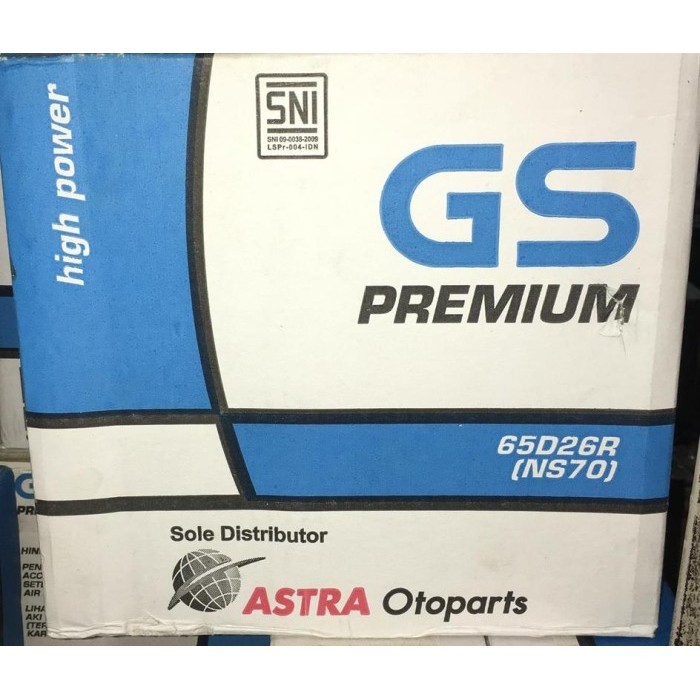 Aki Mobil Gs Astra Type Gs Premium 65D26R Ns70 12V 65Ah -03166
