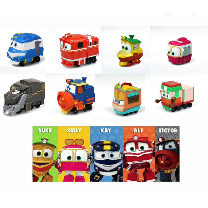 Robot Trains Diecast Set 8Pc Mainan Anak Original