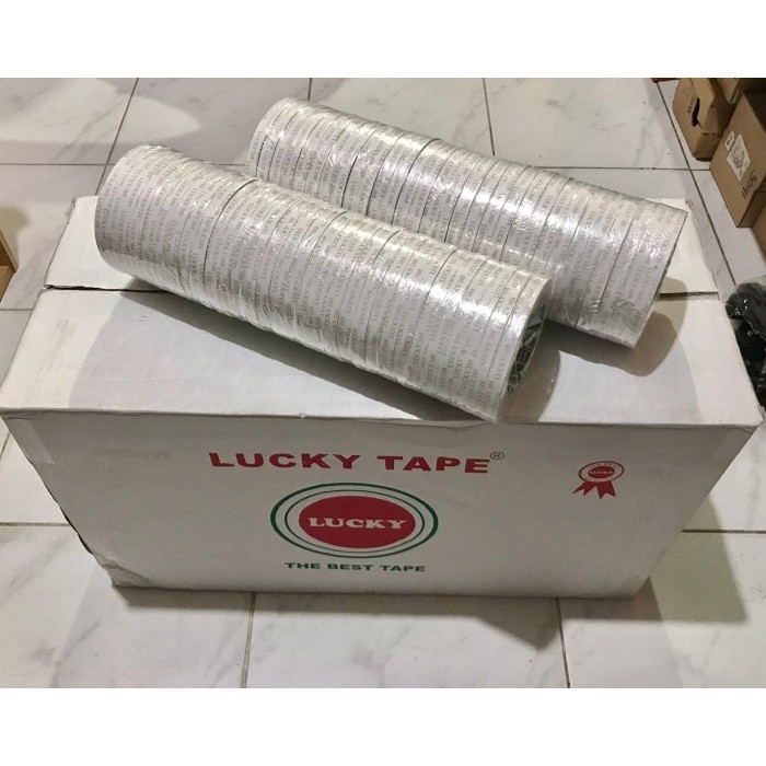 

DOUBLE TAPE LUCKY TAPE 10 MM PUTIH HIGH QUALITY PER SLOP